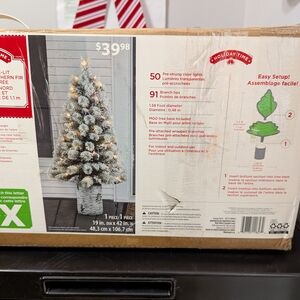 Holiday Time Pre-Lit Green Fir Tree with White Accents